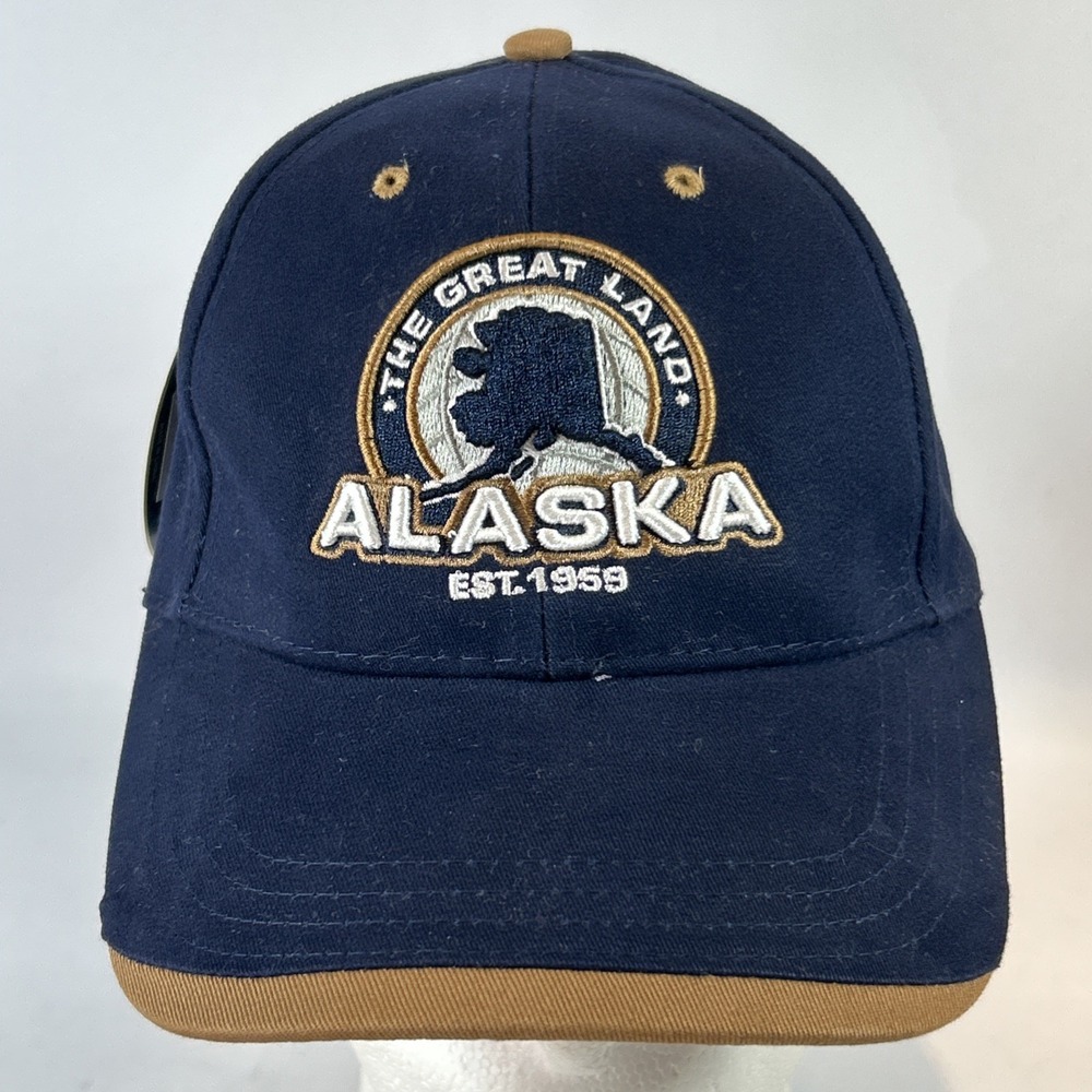 New Vintage Alaska Hat Cap Strap Back Blue Embroidered Arctic Circle Deadstock